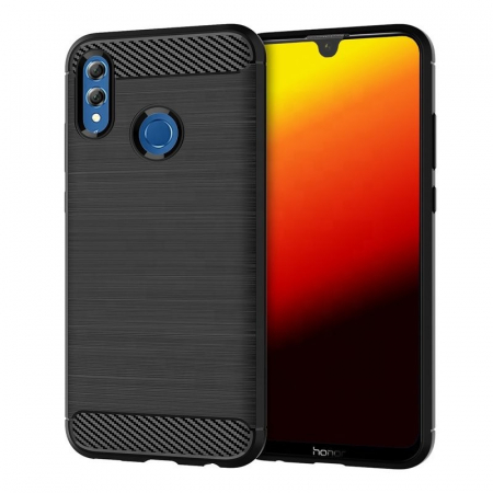 GSM - Husa de protectie Tpu, carbon, pentru Huawei Y7 2019, Negru
