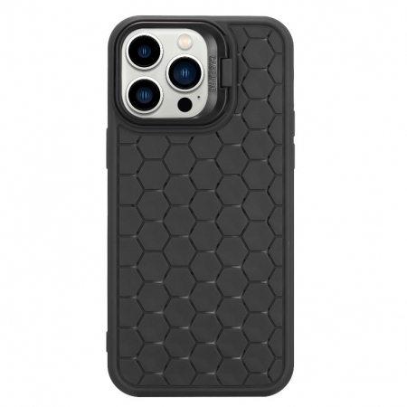 Husa de Protectie TPU, Flippy, pentru Apple iPhone 14, 3D Cube, cu Inel, Protectie Camera, Antisoc, Antizgariere, Antialunecare, Acoperire Completa, Negru [3]