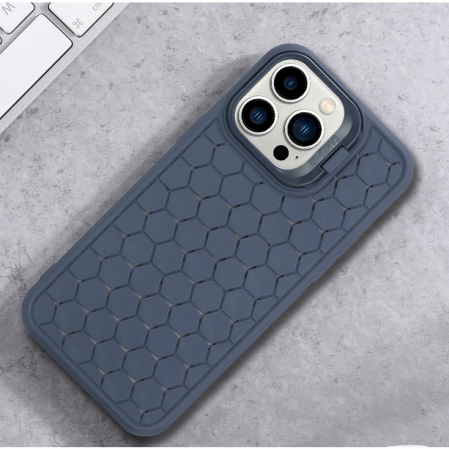 Husa de Protectie TPU, Flippy, pentru Apple iPhone 15, 3D Cube, cu Inel, Protectie Camera, Antisoc, Antizgariere, Antialunecare, Acoperire Completa, Albastru [3]