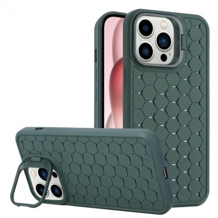 Huse de telefoane - Husa de Protectie TPU, Flippy, pentru Apple iPhone 15 Pro, 3D Cube, cu Inel, Protectie Camera, Antisoc, Antizgariere, Antialunecare, Acoperire Completa, Verde