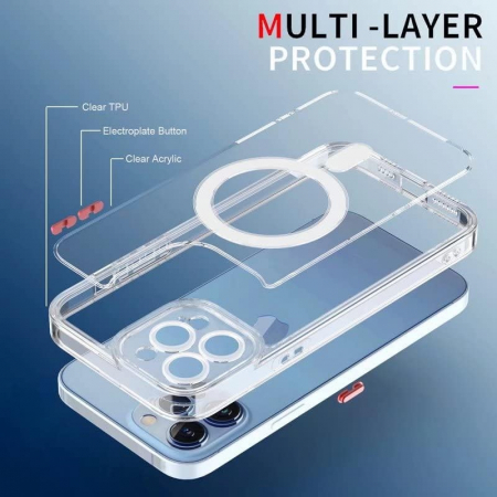 Husa de Protectie TPU, Flippy, pentru Apple iPhone 16, MagSafe, Antisoc, Rezistenta la Impact, Protectie Camera, Transparent [2]