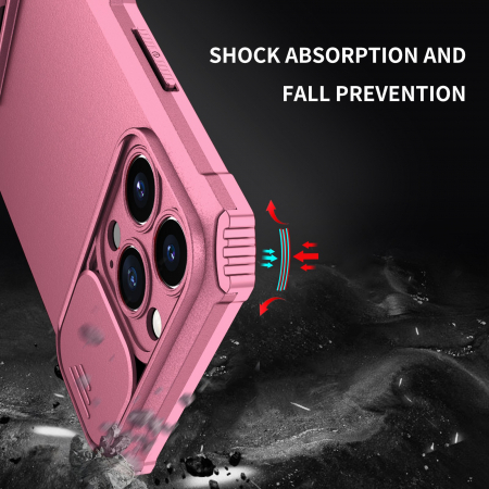 Husa Defender cu Stand pentru iPhone 11, Roz, Suport reglabil, Antisoc, Protectie glisanta pentru camera, Flippy [4]