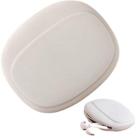 Sub 99 Lei - Husa din Silicon, Flippy, pentru Casti, Cabluri, Portabil, 8.5 x 10 x 2 cm, Alb