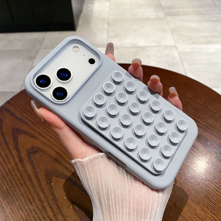 GSM - Husa din Silicon pentru iPhone 17 Air, Flippy, cu Ventuze, Rezistenta la Socuri, Gri