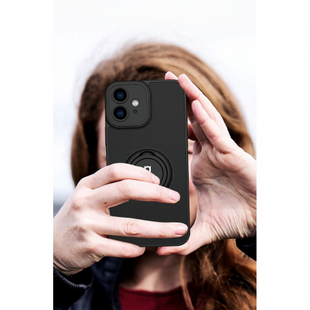 Husa Eagle Eye cu Stand pentru Huawei P20 Lite, Negru, Suport Auto Magnetic, Protectie Antisoc, Flippy [3]