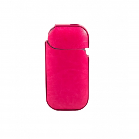 GSM - Husa Flippy pentru IQOS 2.4 Plus, Capac de Protectie, Anti Soc si Zgarieturi, din Piele Ecologica, 43 g, 12 x 6 x 2.5 cm, Roz