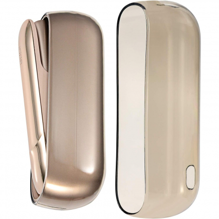GSM - Husa Flippy pentru IQOS 3.0 DUO, de Protectie, Anti Soc si Zgarieturi, din Plastic, 12 x 4.5 cm, Negru Transparent