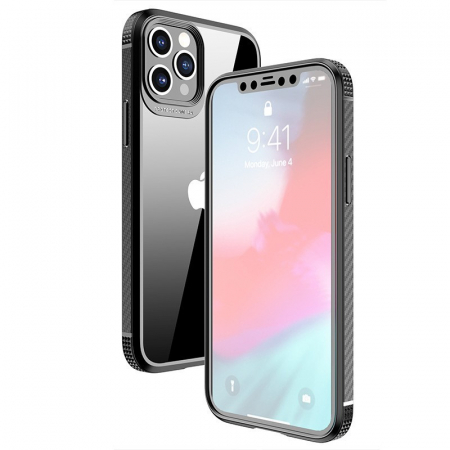 GSM - Husa Hibrid Defender MG Series pentru iPhone 14 Plus, Flippy, Protectie Antisoc, Negru