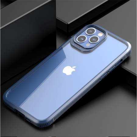 GSM - Husa Hibrid Defender MG Series pentru iPhone 14 Pro Max, Flippy, Protectie Antisoc, Albastru