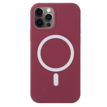 Sub 99 Lei - Husa MagSafe liquid large hole magnetic shell pentru Apple iPhone 13 Pro, Full Cover, Liquid Silicone, Magnetica, Incarcare Wireless, Flippy, Mov