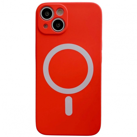 Sub 99 Lei - Husa MagSafe pentru Apple iPhone 12, Silicon, Protectie pentru camera, Magnetica, Incarcare Wireless, Flippy, Rosu