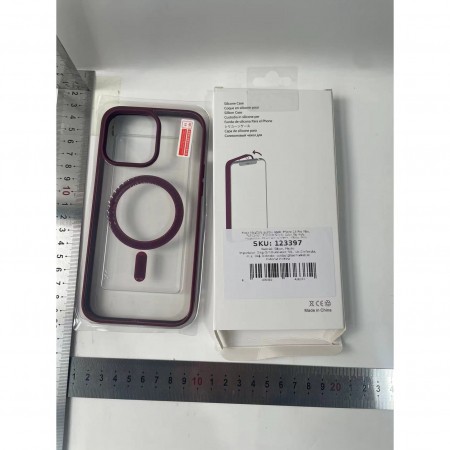 Husa MagSafe pentru Apple iPhone 14 Pro Max, Full Cover, Frosted Acrylic Color Big Hole, Magnetica, Incarcare Wireless, Flippy, Mov [2]