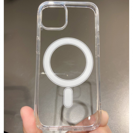 Husa MagSafe Silicone pentru iPhone 14 Plus, Flippy, Transparenta [3]