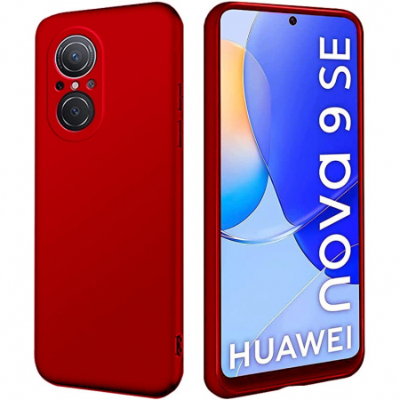 Huse de telefoane - Husa Matte TPU pentru Huawei NOVA 9 SE, Flippy, Silicon Slim, Protectie Antisoc, Rosu