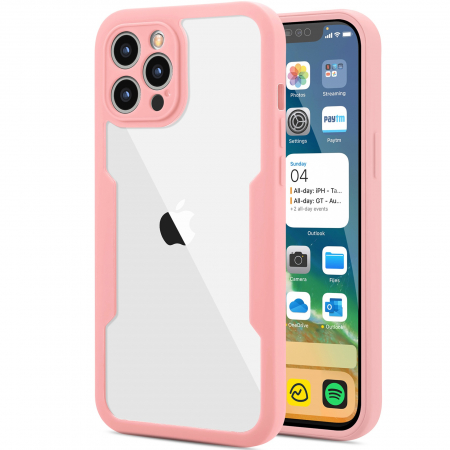 GSM - Husa Max Defence pentru Samsung Galaxy A13 4G, Bumper Roz, Fata Dubla Transparenta, Protectie Antisoc Full 360 ( fata, spate, margini ), Flippy