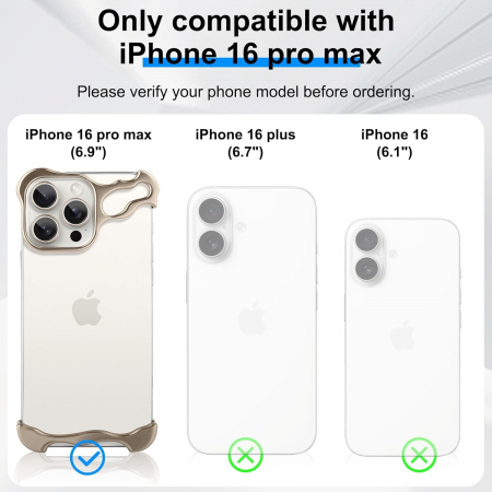 Husa Metalica Compatibila cu iPhone 16 Pro Max, Flippy, Protectie pentru Colturile Telefonului si Camera, Aliaj, Antisoc, Antizgariere, Argintiu [5]