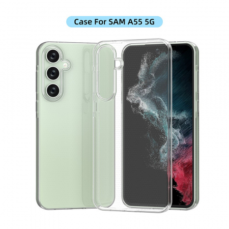 Sub 99 Lei - Husa de Protectie, Flippy, pentru Samsung Galaxy A55 5G, Protect Plus, TPU, Transparent