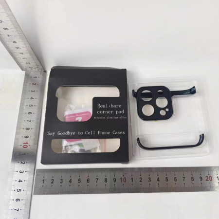 Husa Metalica Edgeless Compatibila cu iPhone 15 Pro, Flippy, Protectie pentru Colturi si Camera, Aliaj, Antisoc, Antizgariere, Negru Metalizat [7]