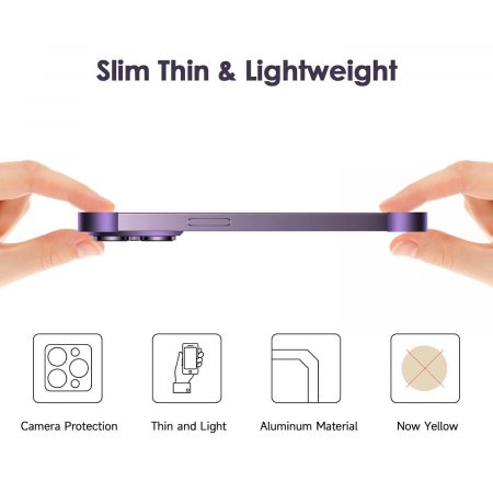 Husa Metalica Edgeless Compatibila cu iPhone 16 Pro Max, Flippy, Protectie pentru Colturi si Camera, Aliaj Aluminiu, Antisoc, Antizgariere, Mov [8]