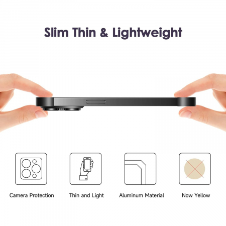 Husa Metalica Edgeless Compatibila cu iPhone 16 Pro Max, Flippy, Protectie pentru Colturi si Camera, Aliaj Aluminiu, Antisoc, Antizgariere, Negru [8]