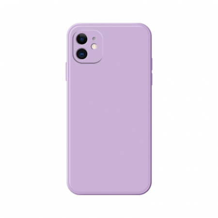 GSM - Husa pentru Apple iPhone 14 Flippy, Liquid Silicone, cu Microfibra pe interior, Protectie Antisoc, Grass purple, Mov