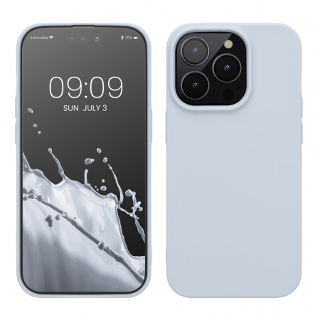 GSM - Husa pentru Apple iPhone 14 Flippy, Liquid Silicone, cu Microfibra pe interior, Protectie Antisoc, Grey, Gri