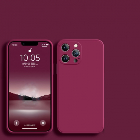 Husa pentru Apple iPhone 14 Flippy, Liquid Silicone, cu Microfibra pe interior, Protectie Antisoc, Wine red, Claret [1]