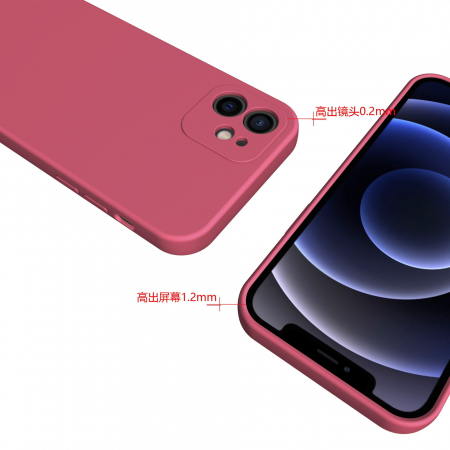 Husa pentru Apple iPhone 14 Flippy, Liquid Silicone, cu Microfibra pe interior, Protectie Antisoc, Wine red, Claret [3]