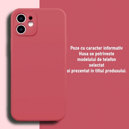 Husa pentru Apple iPhone 14 Flippy, Liquid Silicone, cu Microfibra pe interior, Protectie Antisoc, Wine red, Claret [2]