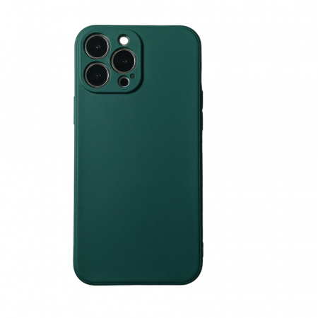 Husa pentru Apple iPhone 14 Pro Flippy, Liquid Silicone, cu Microfibra pe interior, Protectie Antisoc, Dark Green, Verde inchis [4]