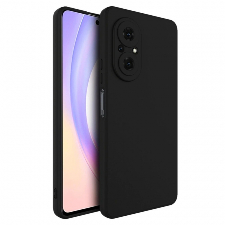 Liquid Silicone - Husa pentru Huawei NOVA 9 SE, Flippy, Liquid Silicone, cu Microfibra pe interior, Protectie Antisoc, Negru