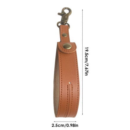 Husa pentru Kendama, Flippy, Husa de Depozitare pentru Kendama, din Piele Ecologica, Catarama cu Agatare pentru Transportare, Model Breloc Simplu, 19.5 x 2.5 cm, Maro [2]