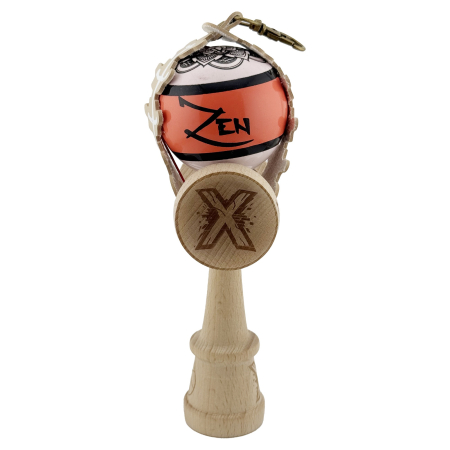 Husa pentru Kendama, Flippy, tip Pandativ/Breloc, Imprimeu Skull, din Piele Ecologica, 26 x 3.2 cm, Bej deschis [2]