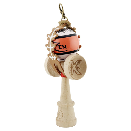 Husa pentru Kendama, Flippy, tip Pandativ/Breloc, Imprimeu Skull, din Piele Ecologica, 26 x 3.2 cm, Maro [3]
