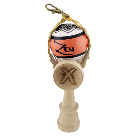 Husa pentru Kendama, Flippy, tip Pandativ/Breloc, Imprimeu Skull, din Piele Ecologica, 26 x 3.2 cm, Maro deschis [3]