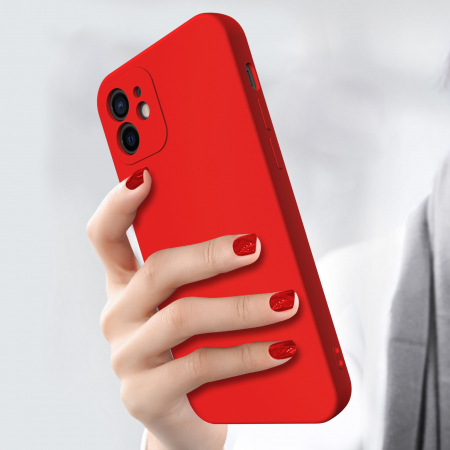 Husa pentru Samsung Galaxy S22, Flippy, Liquid Silicone, cu Microfibra pe interior, Protectie Antisoc, Rosu [4]