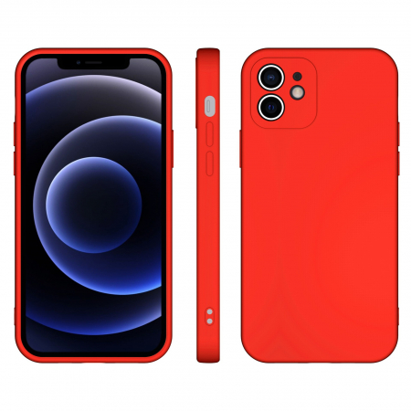 GSM - Husa pentru Samsung Galaxy S22 Ultra, Flippy, Liquid Silicone, cu Microfibra pe interior, Protectie Antisoc, Rosu