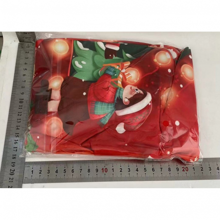 Husa pentru scaun, Flippy, Tematica Craciun, Model 2 Mos Craciun si Baietel, Verde/Rosu [3]