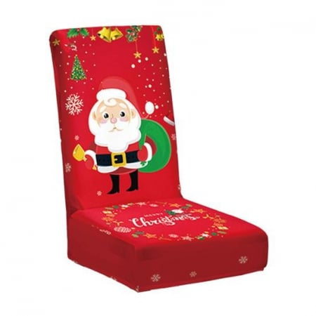 Pentru Casa si Camping - Husa pentru scaun, Flippy, Tematica Craciun, Model 4 Mos Craciun cu Sacul, Rosu