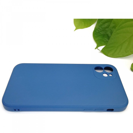 Husa protectie compatibila cu Apple iPhone 11 Liquid Silicone Case Albastru Inchis [5]