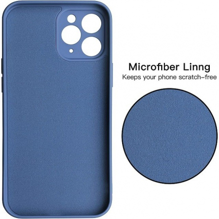 Husa protectie compatibila cu Apple iPhone 11 Pro Liquid Silicone Case Albastru inchis [3]