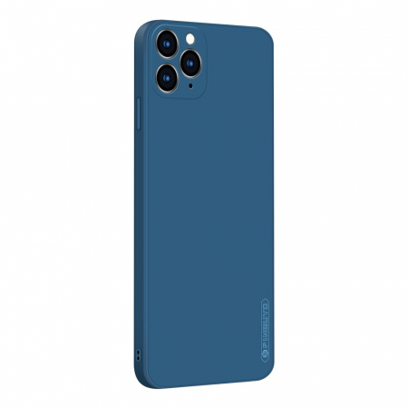Husa protectie compatibila cu Apple iPhone 11 Pro Max Liquid Silicone Case Albastru inchis [12]
