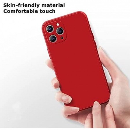 Husa protectie compatibila cu Apple iPhone 11 Pro Max Liquid Silicone Case Rosu [3]