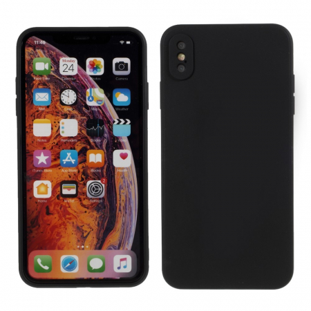 GSM - Husa protectie compatibila cu Apple iPhone X Liquid Silicone Case Negru