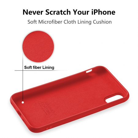 Husa protectie compatibila cu Apple iPhone X/XS Liquid Silicone Case Rosu [12]