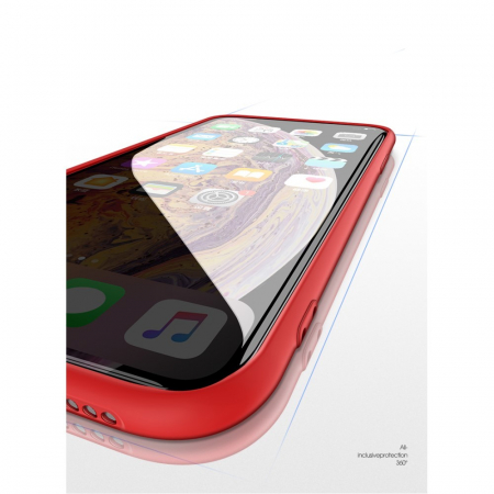 Husa protectie compatibila cu Apple iPhone X/XS Liquid Silicone Case Rosu [29]