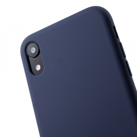 Husa protectie compatibila cu Apple iPhone XR Liquid Silicone Case Albastru inchis [5]