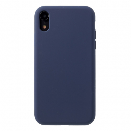 GSM - Husa protectie compatibila cu Apple iPhone XR Liquid Silicone Case Albastru inchis