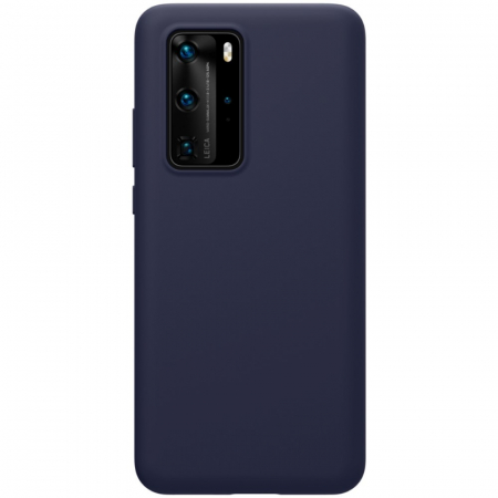 Husa protectie compatibila cu Huawei P40 Pro Liquid Silicone Case Albastru inchis [7]