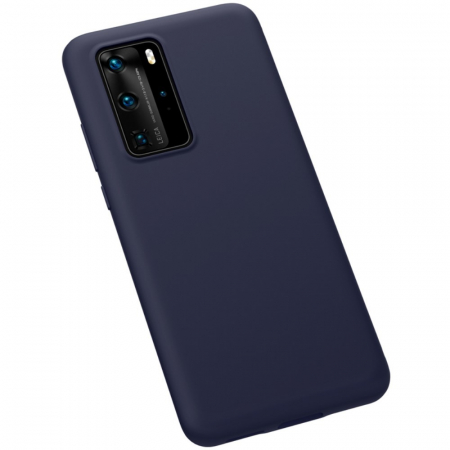 Husa protectie compatibila cu Huawei P40 Pro Liquid Silicone Case Albastru inchis [8]